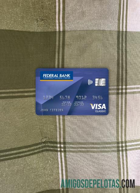 Banco Federal da Índia Visa Classic Card Photolook Front exemplo real